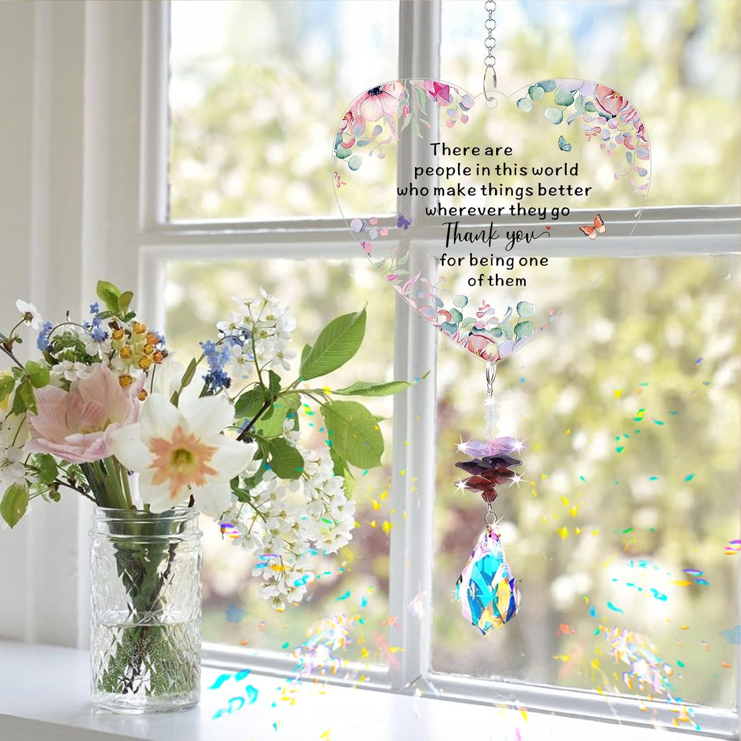 Thumbnail 6 de Thank You Gift Crystal Suncatcher – Heart Design for Teachers, Colleagues, Friends and More