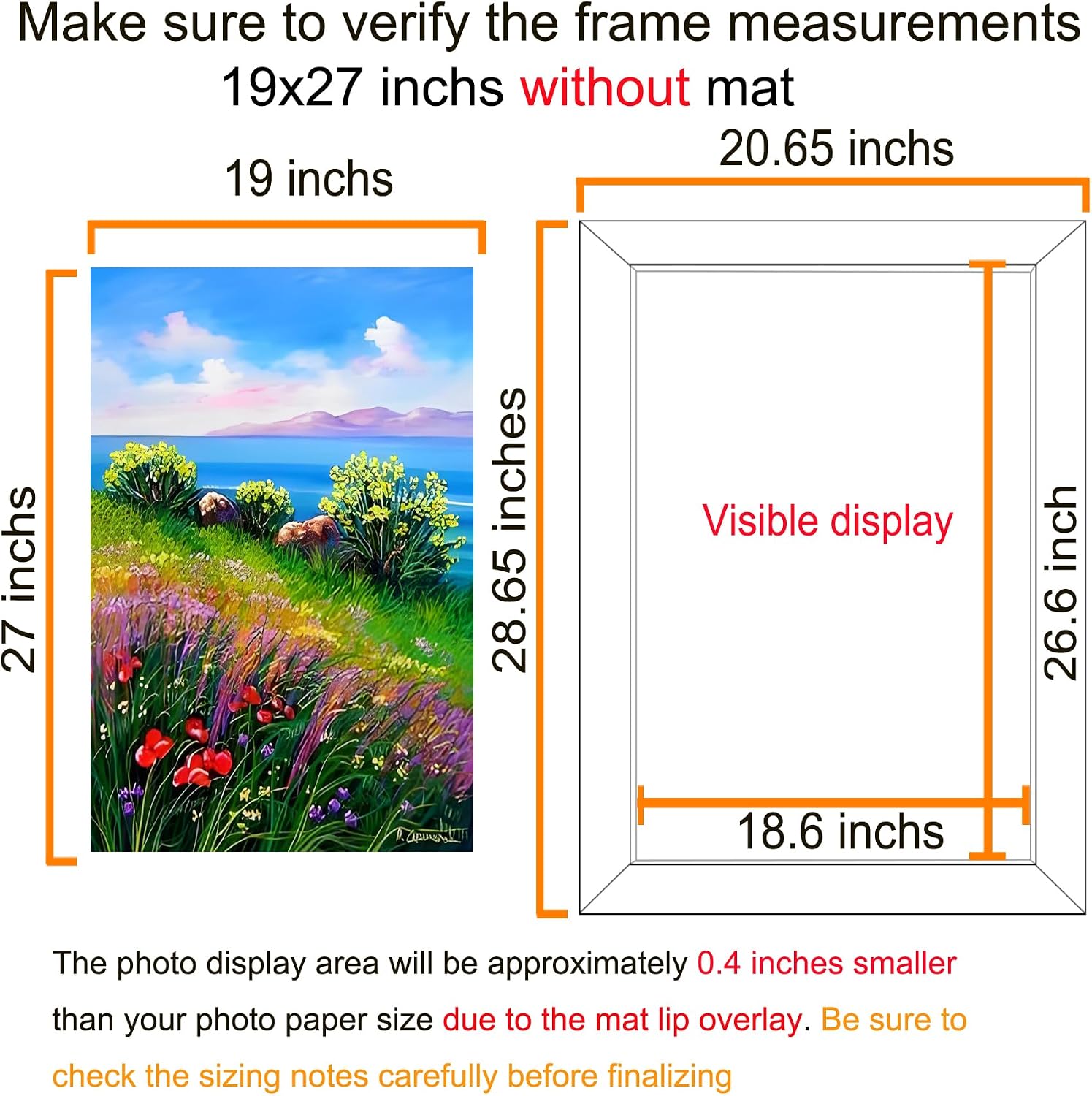 Thumbnail 1 de BESCRCL Picture Frame 19 x 27