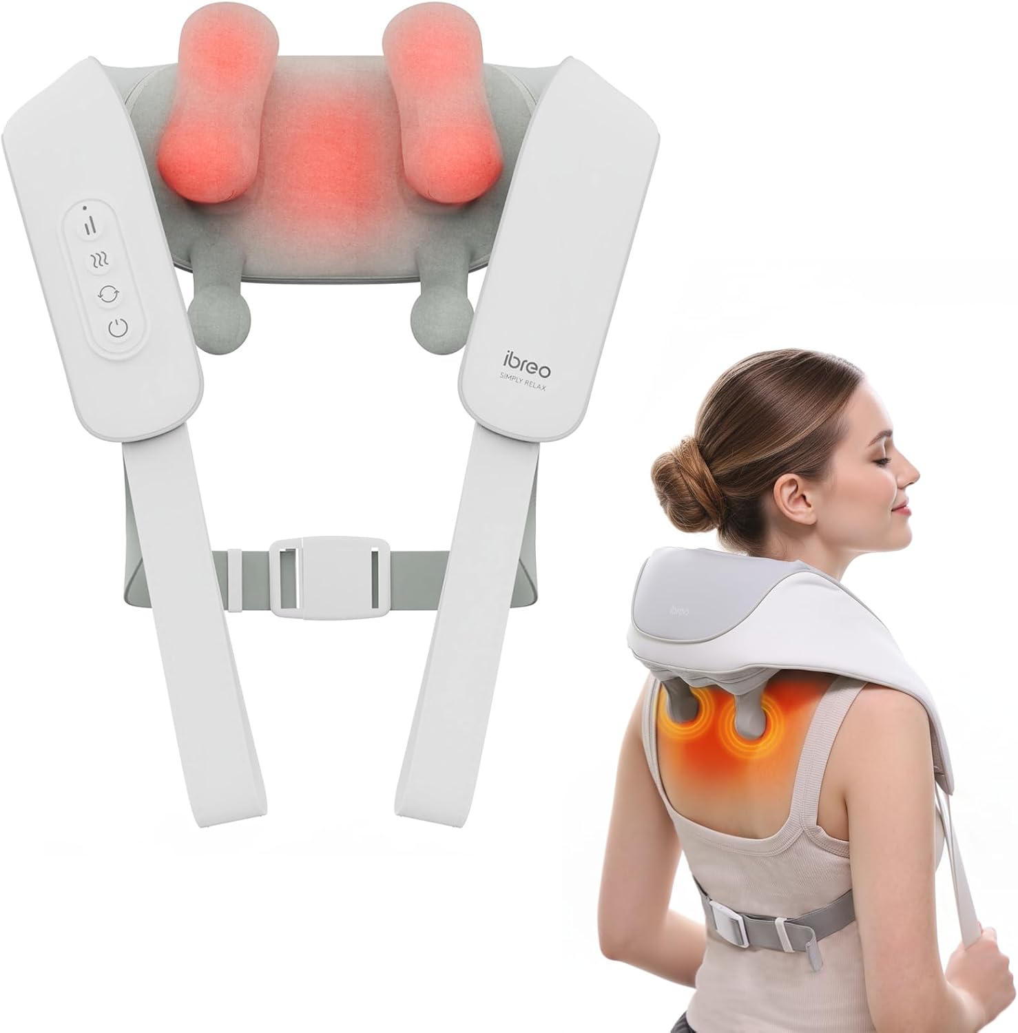 Detalle de Schnurloses Shiatsu Nacken- und Rückenmassagegerät 2500 mAh 💆
