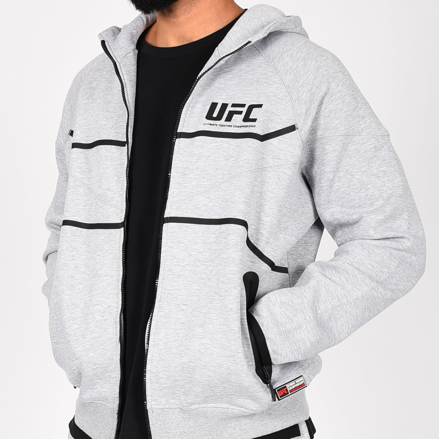 Thumbnail 3 de UFC Sweatshirt Sweats Homme — sweat à capuche gris, coton/polyester certifié