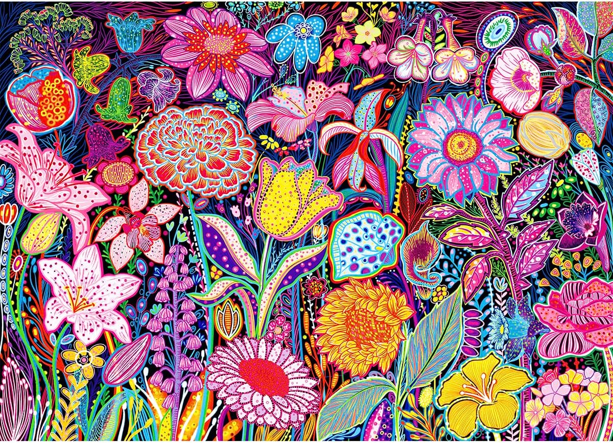 Detalle de HUADADA 1000-Piece Jigsaw Puzzle for Adults – Flower Puzzle with 70x50 cm finish