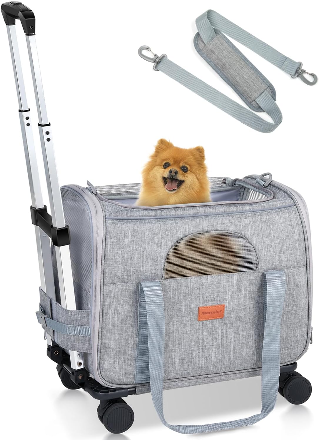 Thumbnail 6 de Morpilot Hundetasche Transportbox faltbar mit atmungsaktivem Netz, Schultergurt und abnehmbarer Plüschmatratze