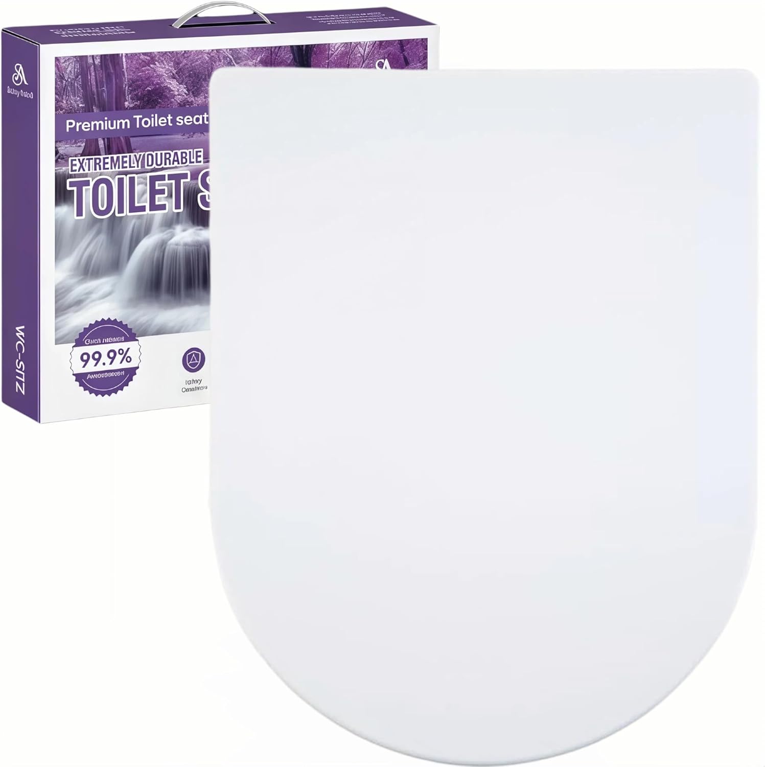 Detalle de Solng Aldoih D Shaped Soft Close Toilet Seat – Heavy Duty Thermoplastic, Quick Release, UK D Fit