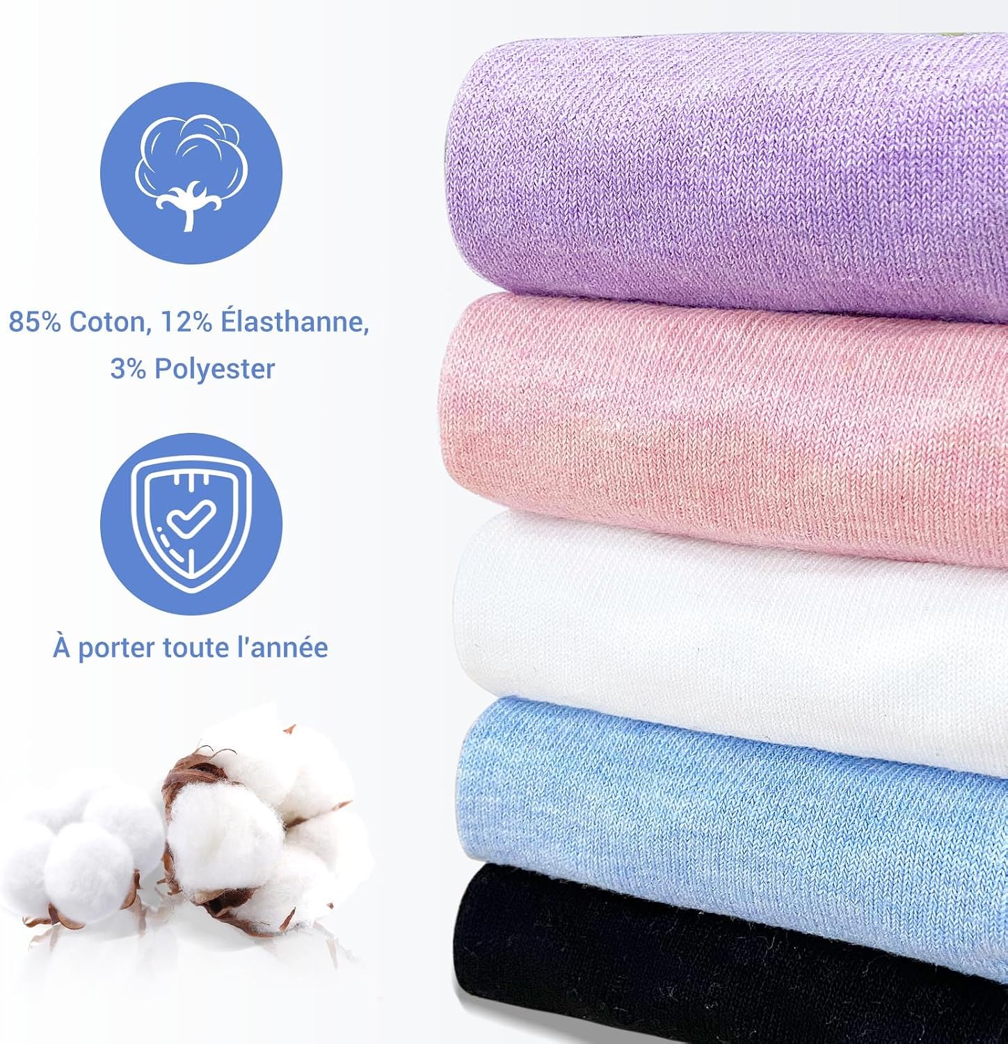 Thumbnail 5 de PUTUO Chaussettes antidérapantes 5 paires
