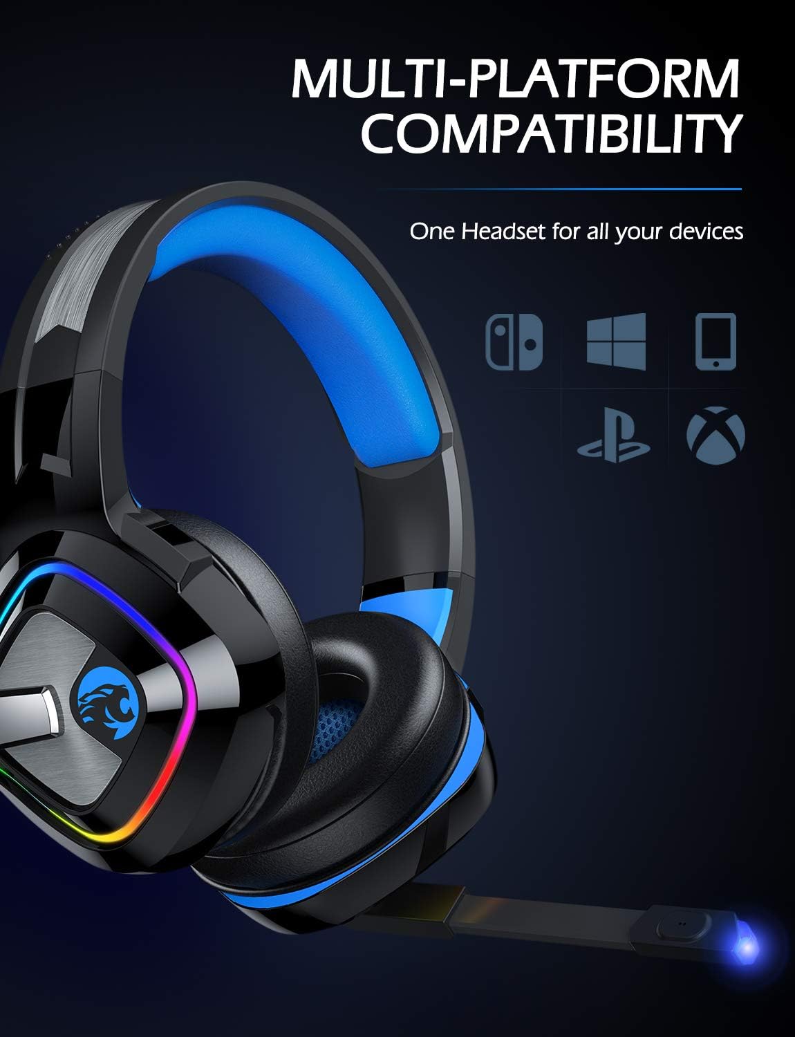 Thumbnail 5 de ZIUMIER Gaming Headset for PC and Consoles