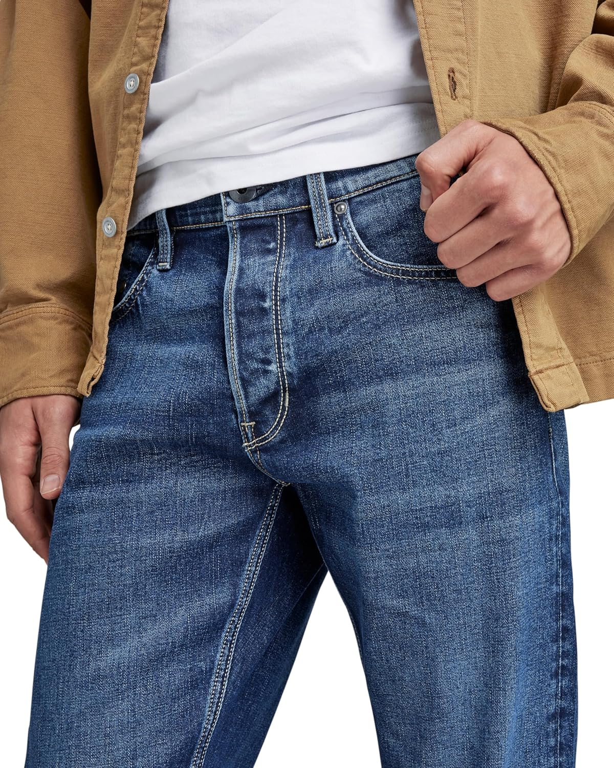 Detalle 2 de G-STAR Men’s Mosa Straight Jeans – gerade Jeans mit Hosenschlitz und Reißverschluss