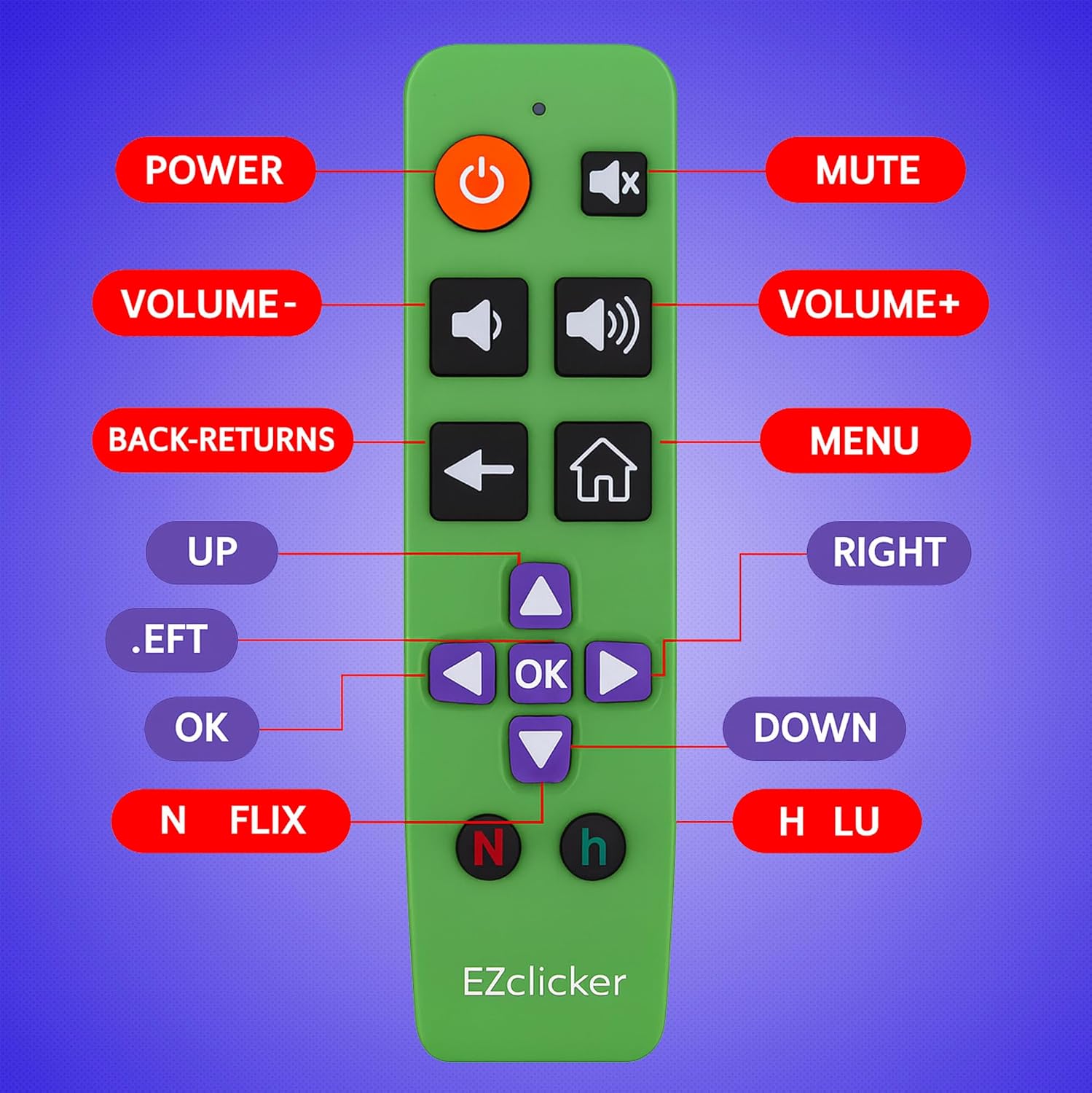 Thumbnail 6 de Roku Replacement TV Remote with Large Buttons for Roku TVs (Green) – Easy to Use