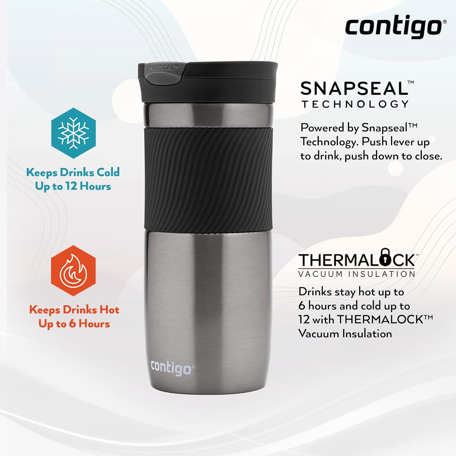 Thumbnail 1 de Contigo Byron Snapseal Vaso Térmico Antigoteo Inox