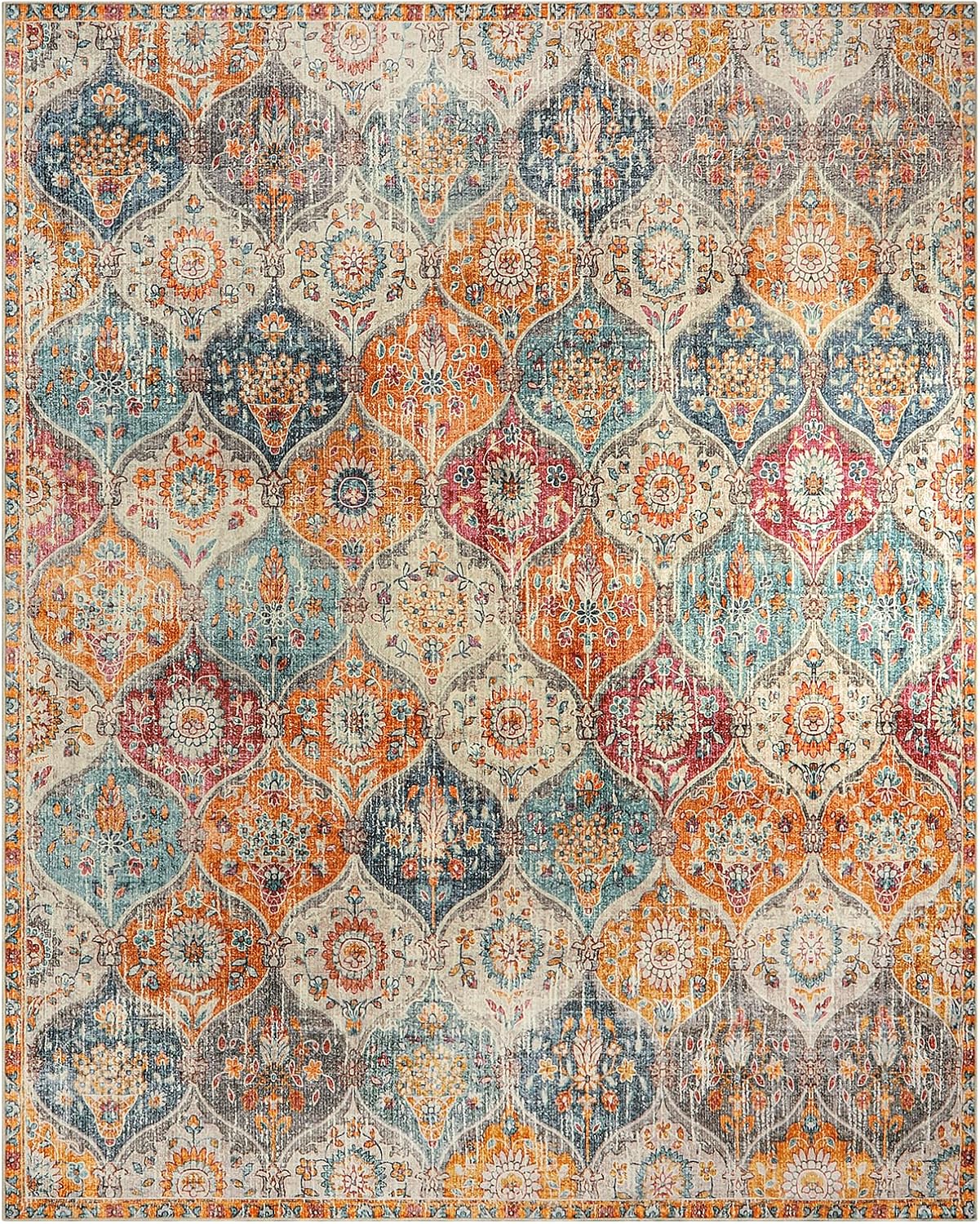 Thumbnail 6 de Lahome 9' x 12' Moroccan Area Rug, Washable Low-Pile Faux Wool