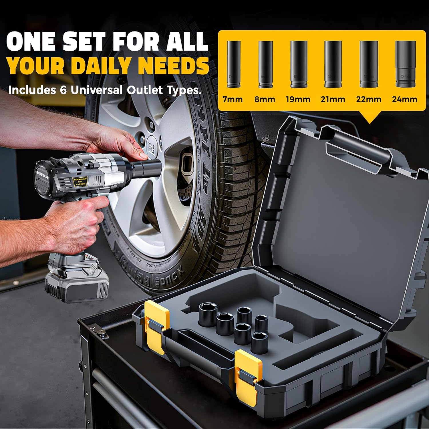 Detalle 2 de Cordless Impact Wrench Compatible with DeWalt 20V 1700FT-LBS