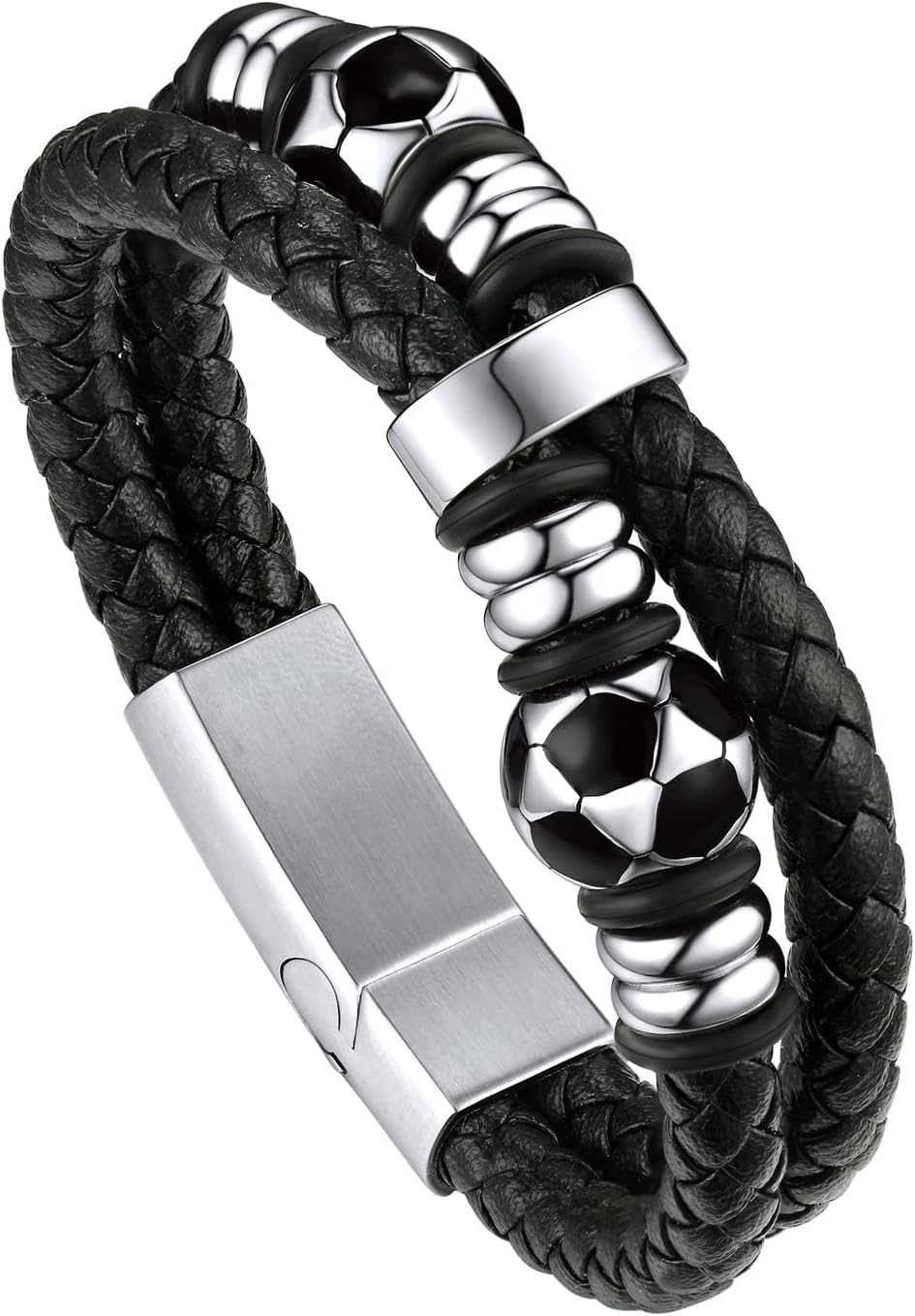 Detalle de Bandmax Bracciale Uomo Pelle Cuoio 19 cm