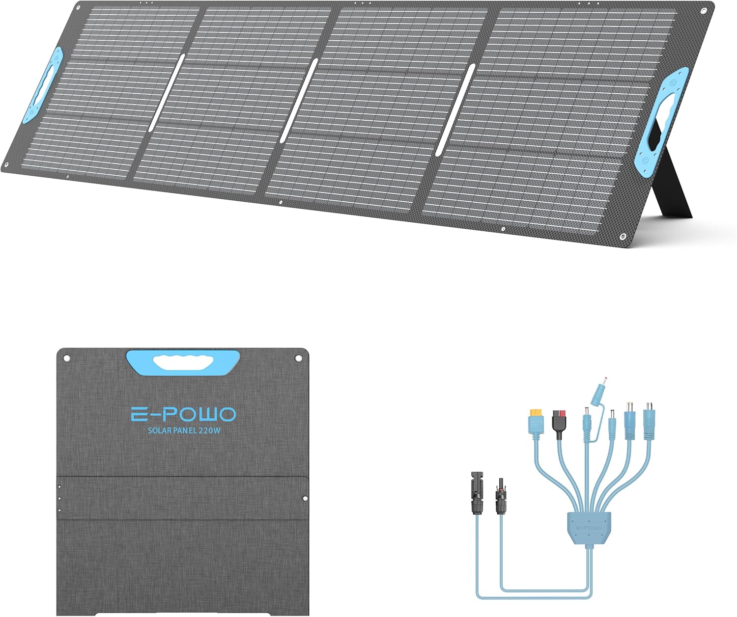 Detalle de E-POWO 220W Portable Foldable Solar Panel for Power Stations