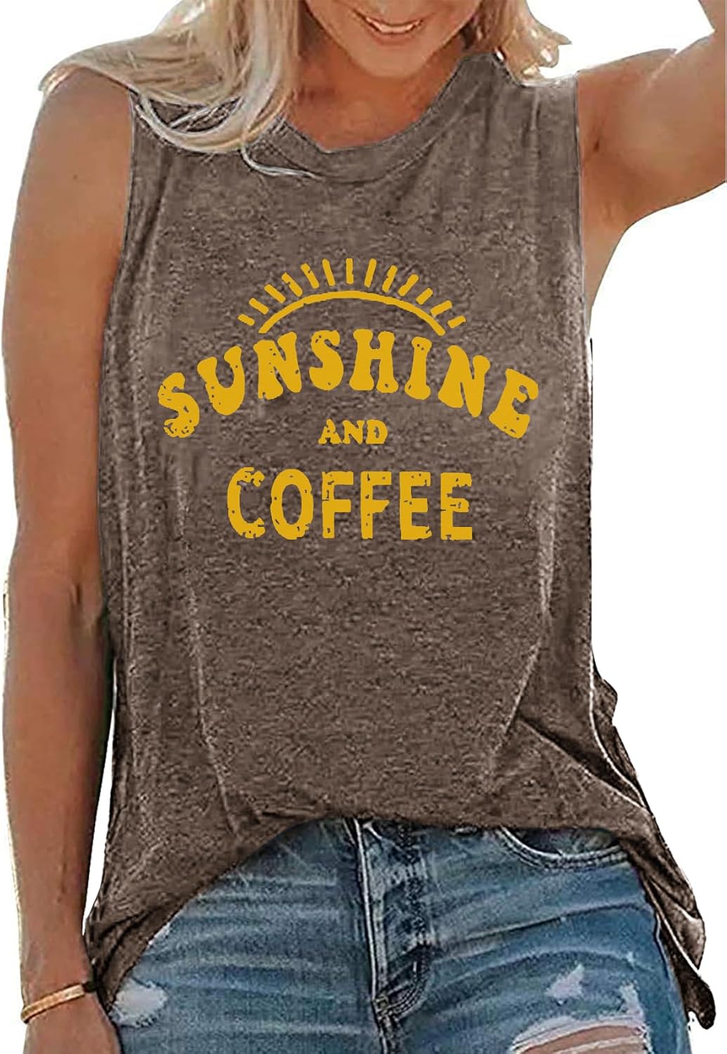Thumbnail 5 de Cuptacc Damen Tank Top Rundhals – Sommer-Tops mit Druck, ärmellosem Design
