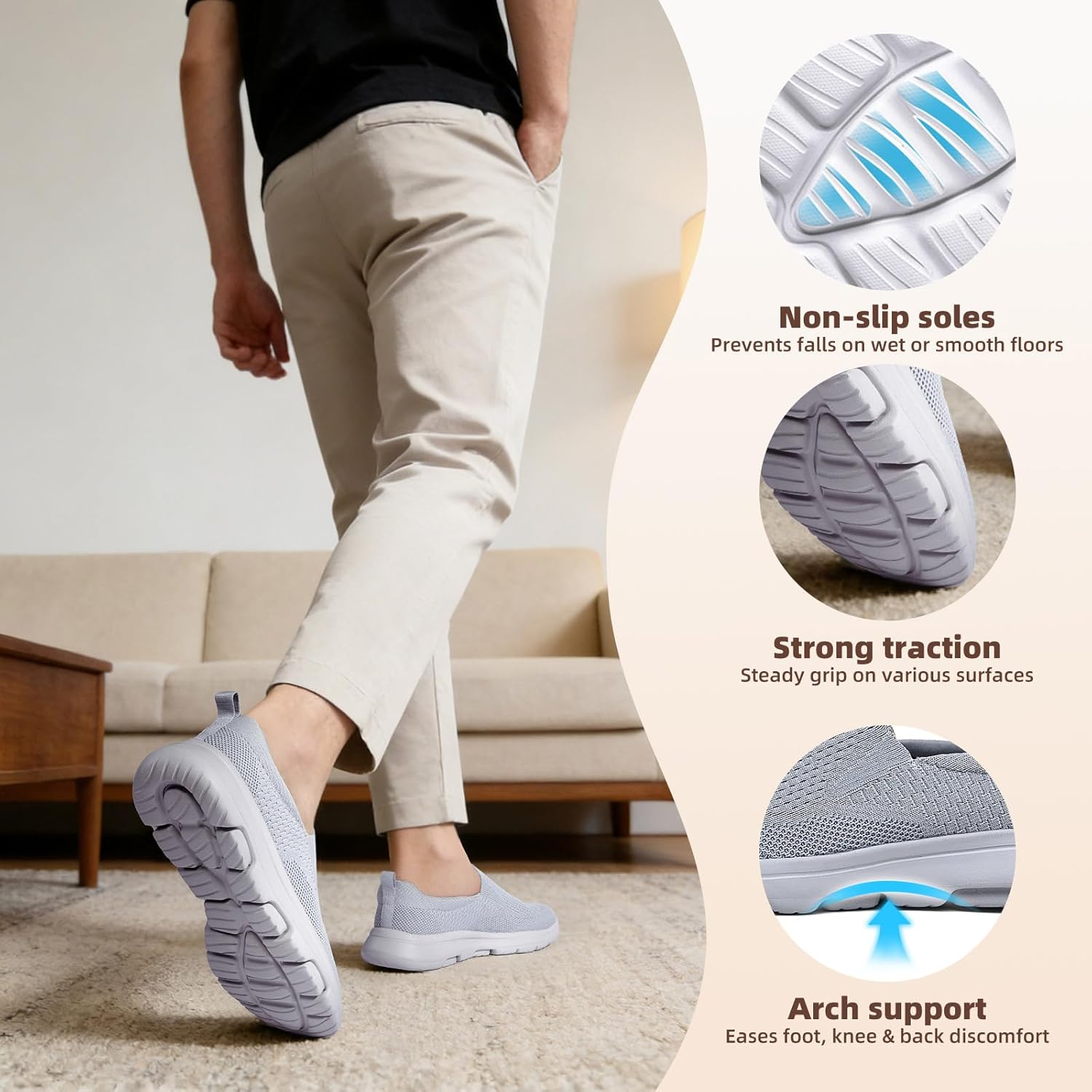 Thumbnail 2 de TIOSEBON Men's Slip On Loafer Shoes — Comfortable Mesh Casual Walking Sneakers