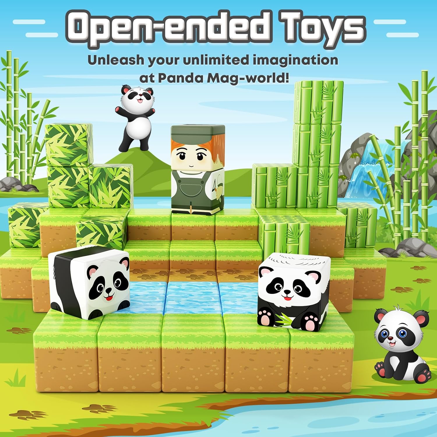 Thumbnail 4 de Magnet World Panda Edition 70-piece STEM