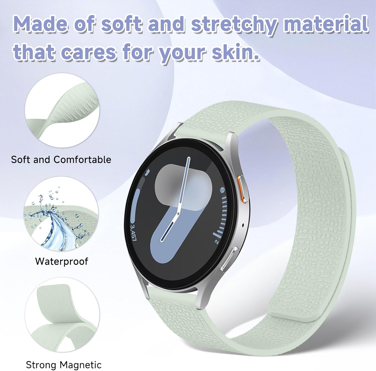 Thumbnail 1 de CiimWaa Magnetes-Silikonarmband (22 mm) – weiches, wasserdichtes Ersatzband mit Magnetverschluss