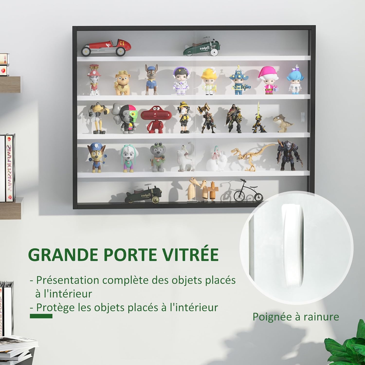 Detalle 1 de HOMCOM vitrine murale 80 x 9,5 x 60 cm