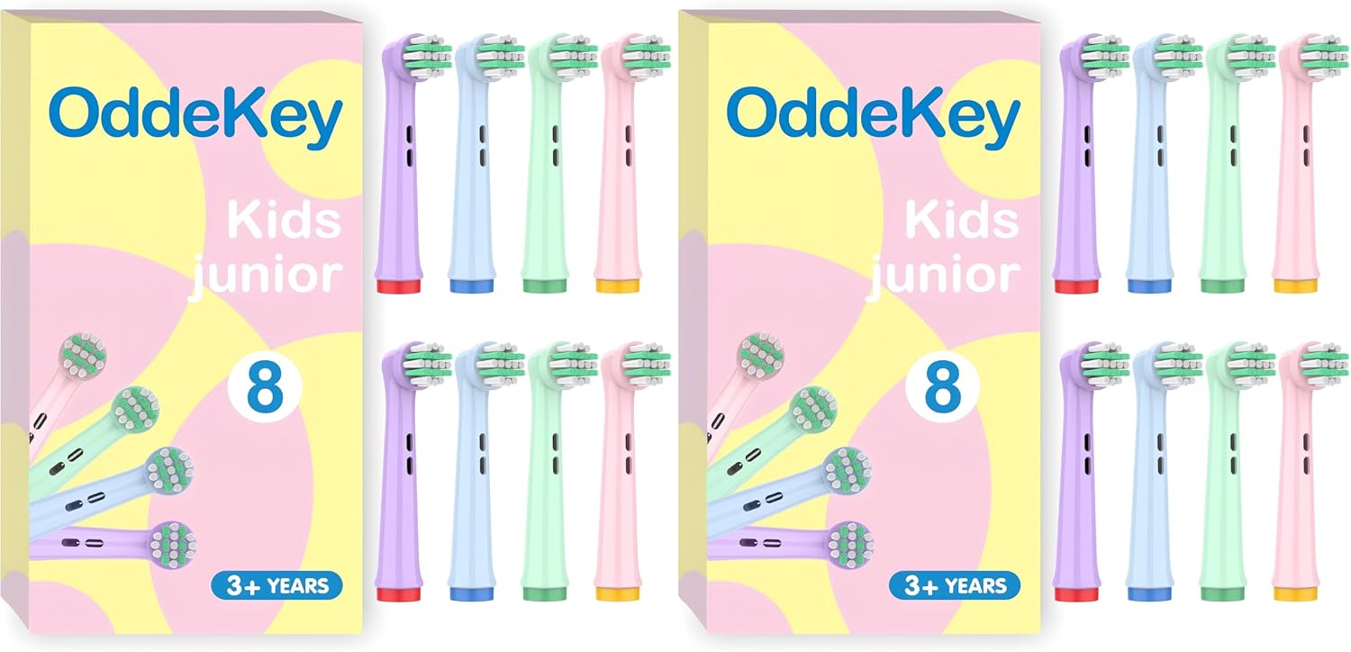 Thumbnail 6 de OddeKey Kids Toothbrush Heads 8 pack 🪥
