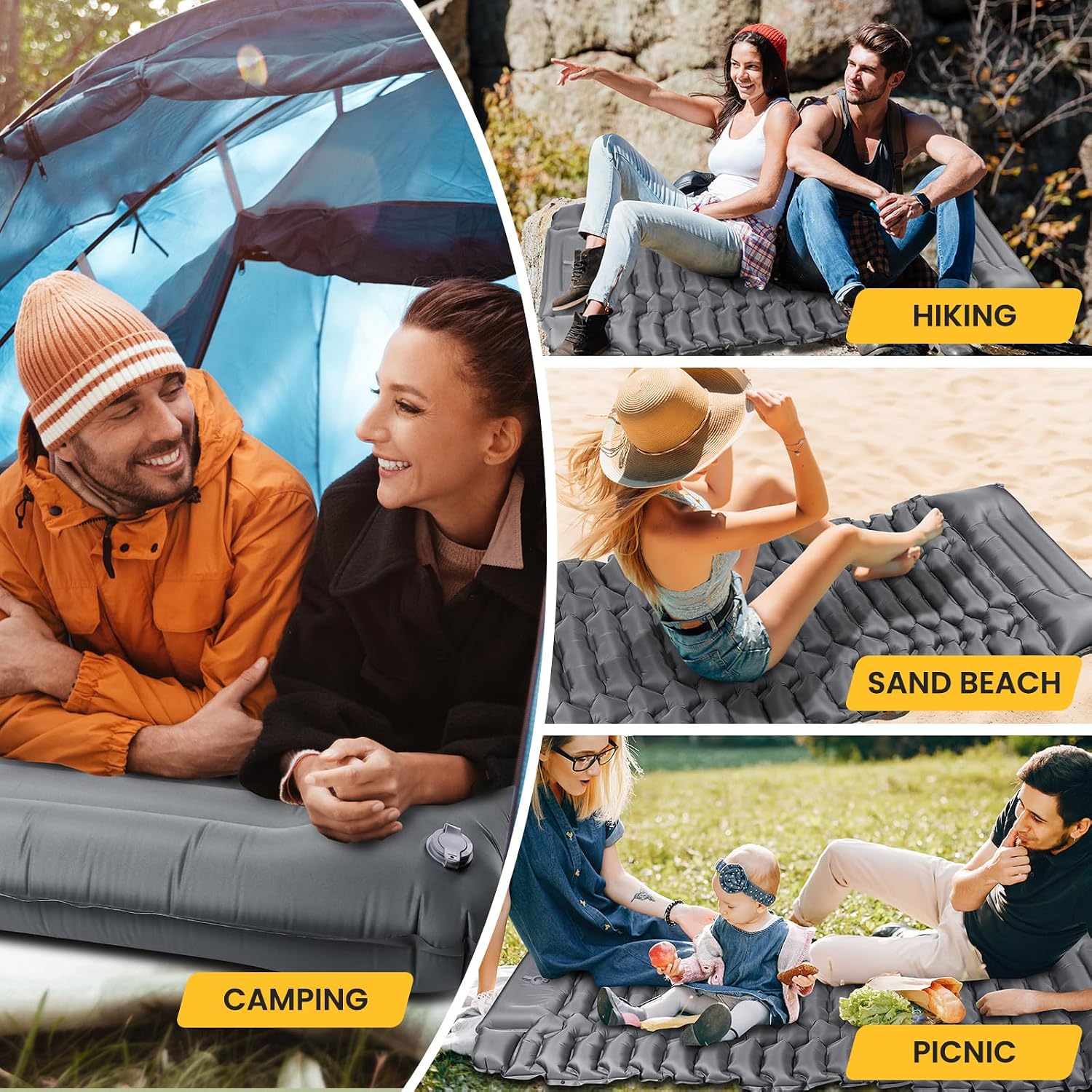 Thumbnail 6 de WARMTUYO Isomatte 8 cm Camping Luftmatratze