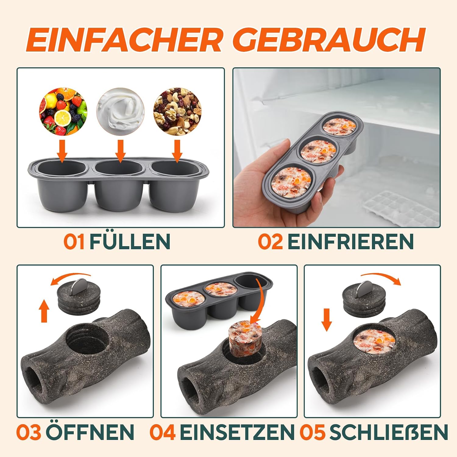 Thumbnail 3 de AUSCAT Freezebone interaktives Hundespielzeug zum Befüllen & Einfrieren (Baumstumpf-Form)