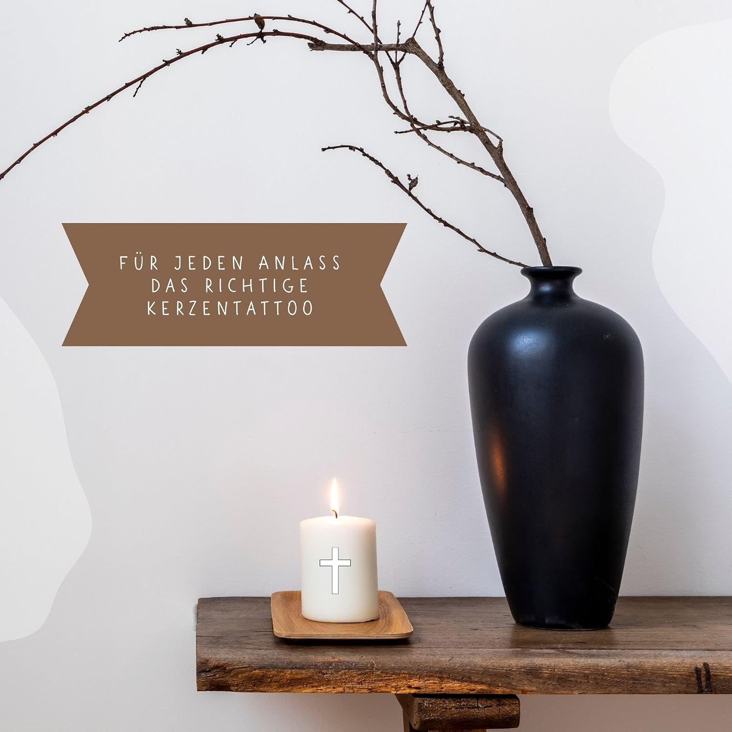 Detalle de MilaBoo® Kerzentattoos DIY-Aufkleber für besondere Anlässe (Kommunion) – Motive zum Auftragen auf Kerzen & Glas