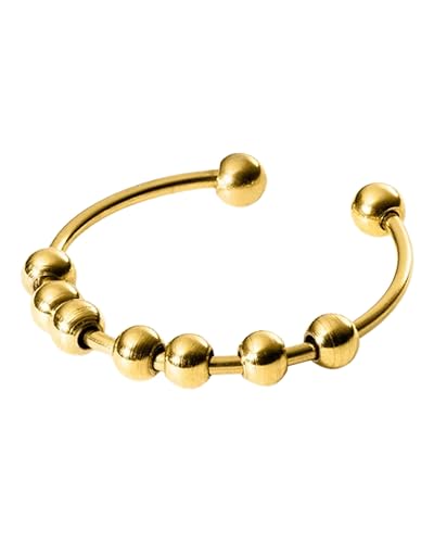 Detalle de Purelei Shade Anxiety Ring (Gold) – verstellbarer Edelstahl-Damenring, wasserfest und stressreduzierend