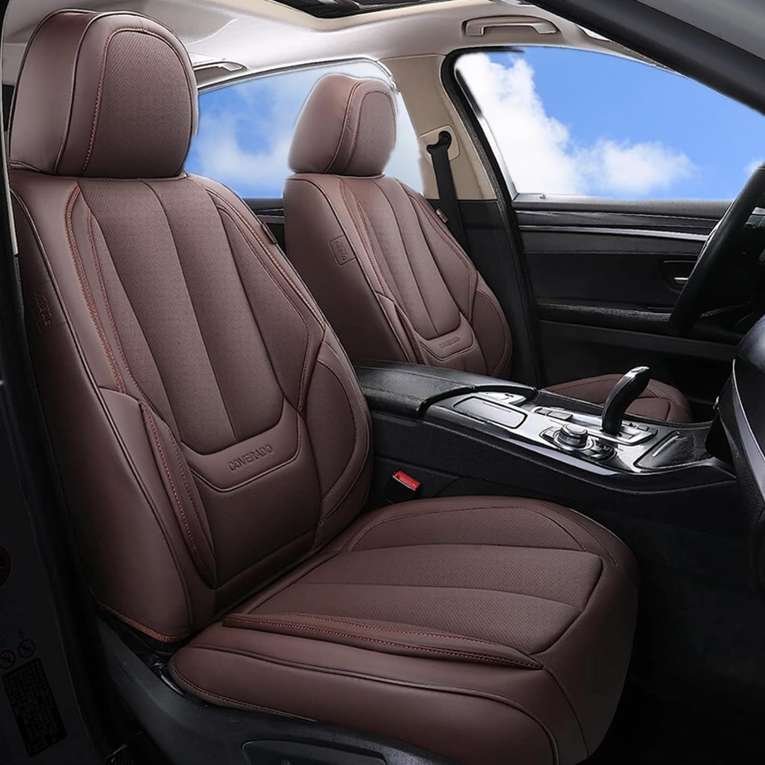 Thumbnail 2 de Coverado Car Seat Covers Full Set: Nappa Leather, Waterproof, Universal Fit