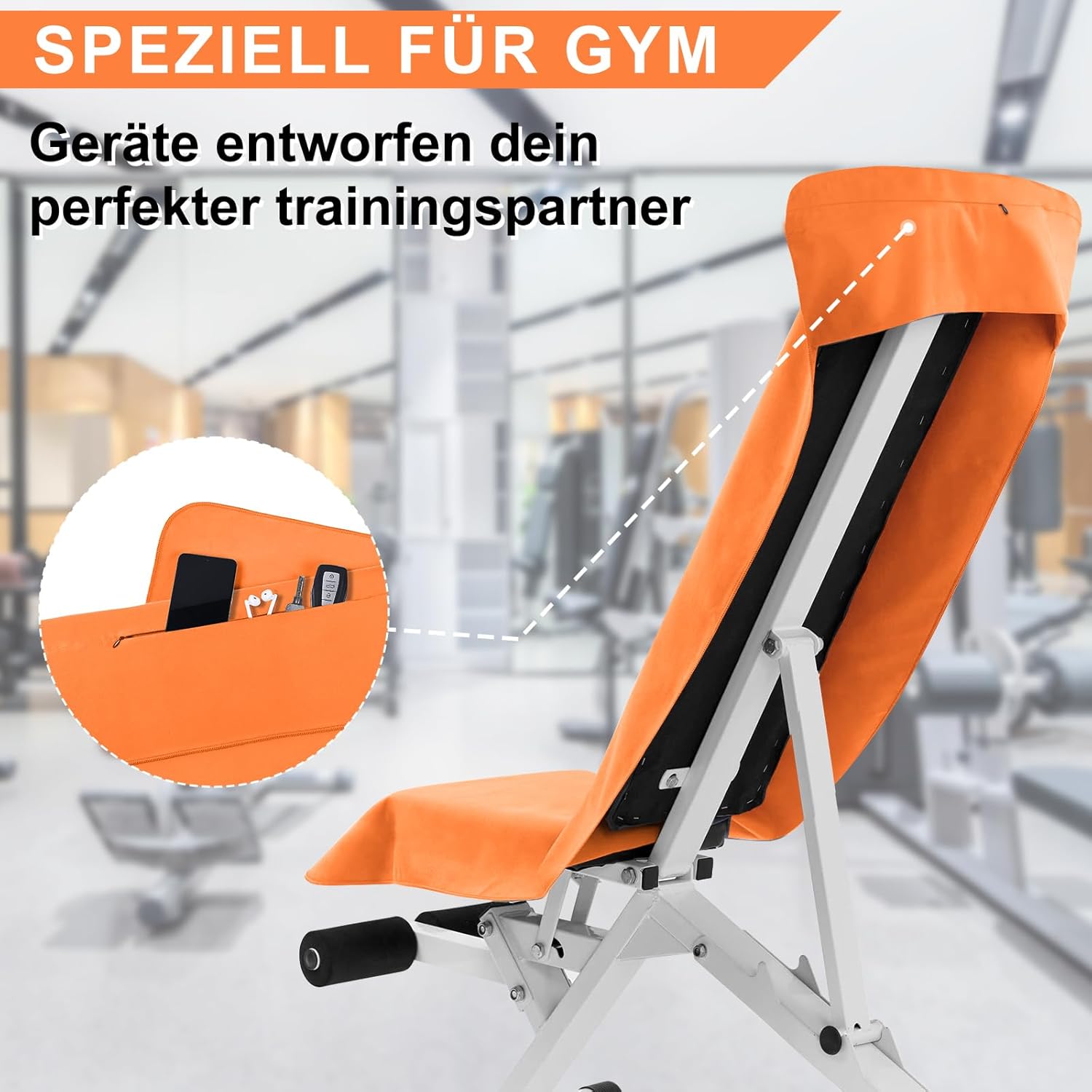 Thumbnail 4 de Pameil Fitness Handtuch 120x50 cm – Kompakt, schnelltrocknend und mit Reißverschluss-Tasche