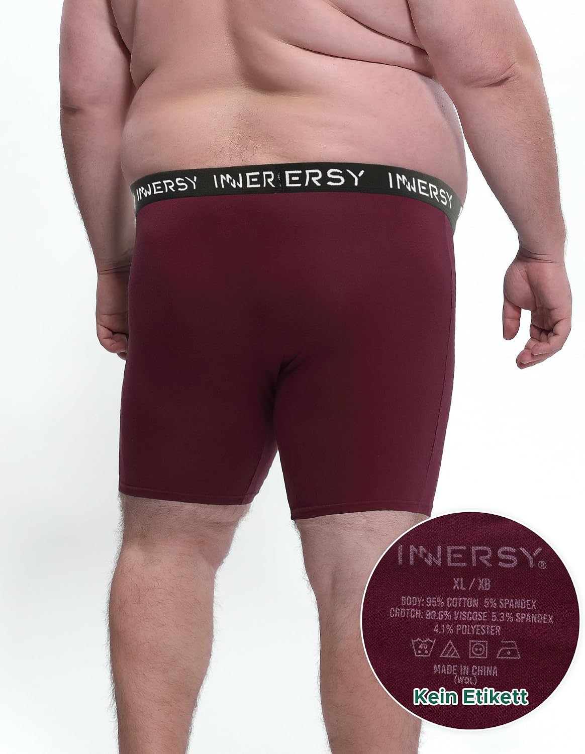 Detalle 2 de INNERSY Boxershorts Herren große Größen (XL–6XL) mit Eingriff, 4er Pack – Baumwolle & Stretch