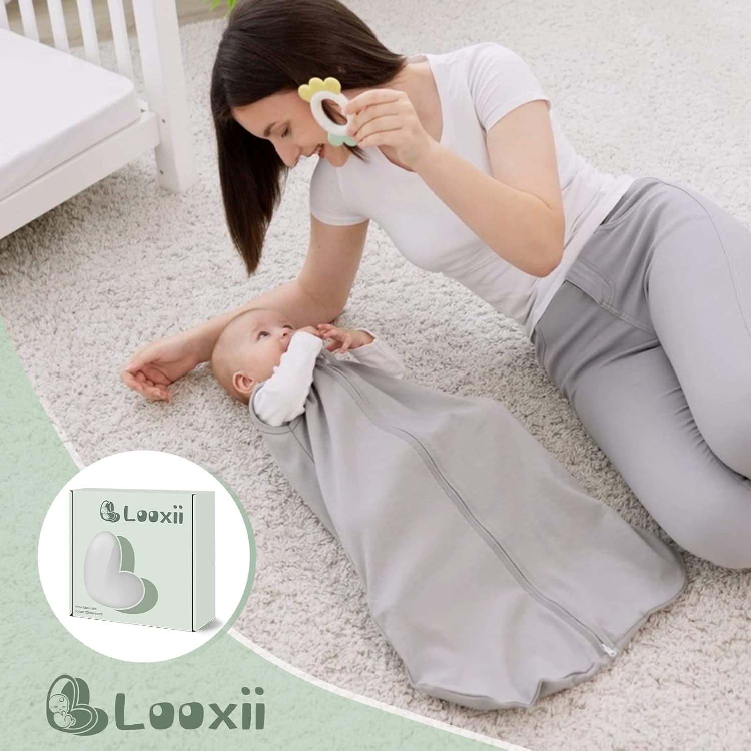 Thumbnail 4 de Looxii Baby Sleeping Bag 0.5 Tog Sleep Sack – 3 Pack, 100% Cotton