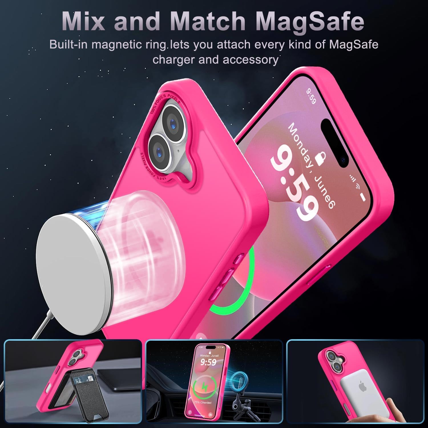 Detalle 2 de Newfuture iPhone 16 Magnetic Slim Case 13ft