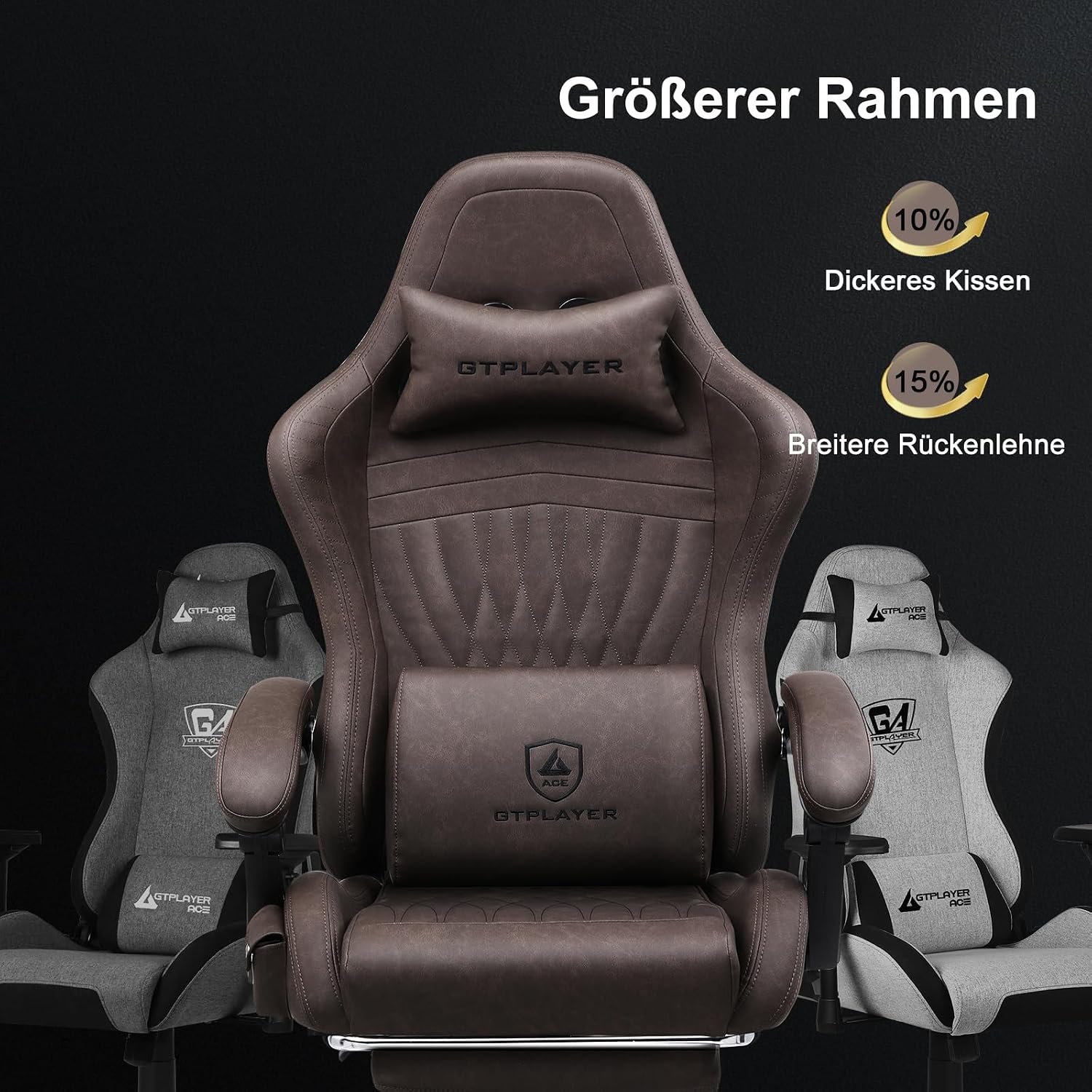 Detalle 2 de GTPLAYER ACE-PRO-IE Gaming Chair with Bluetooth Speakers and Footrest