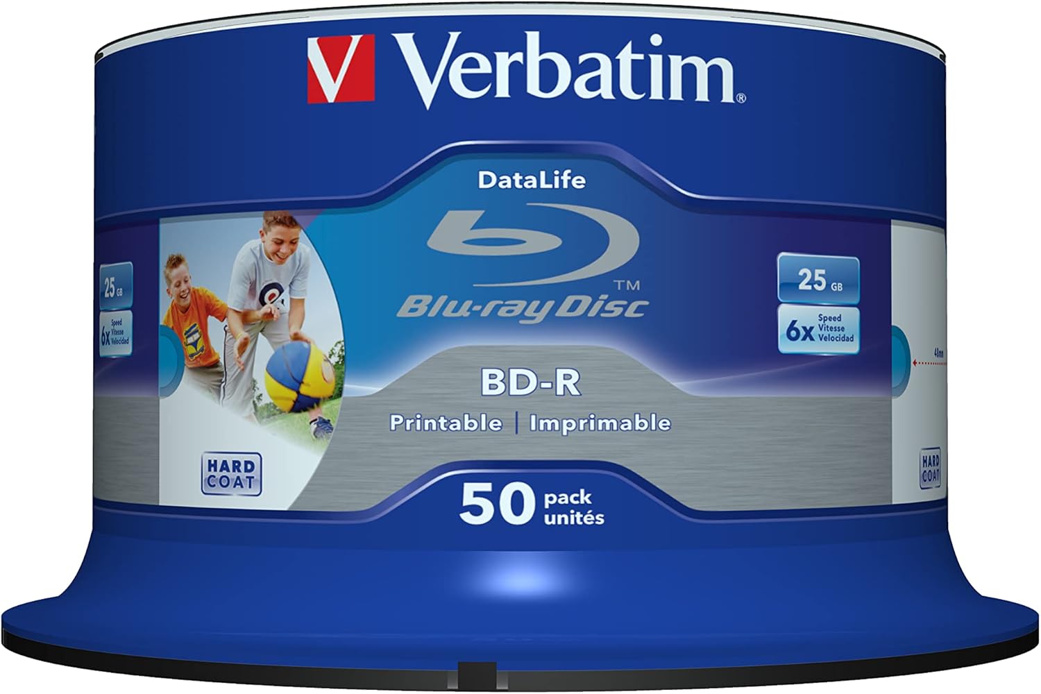 Thumbnail 1 de Verbatim BD-R SL Datalife Blu-Ray-Disc 25 GB – 6-fache Brenngeschwindigkeit, groß bedruckbar (50er Spindel)