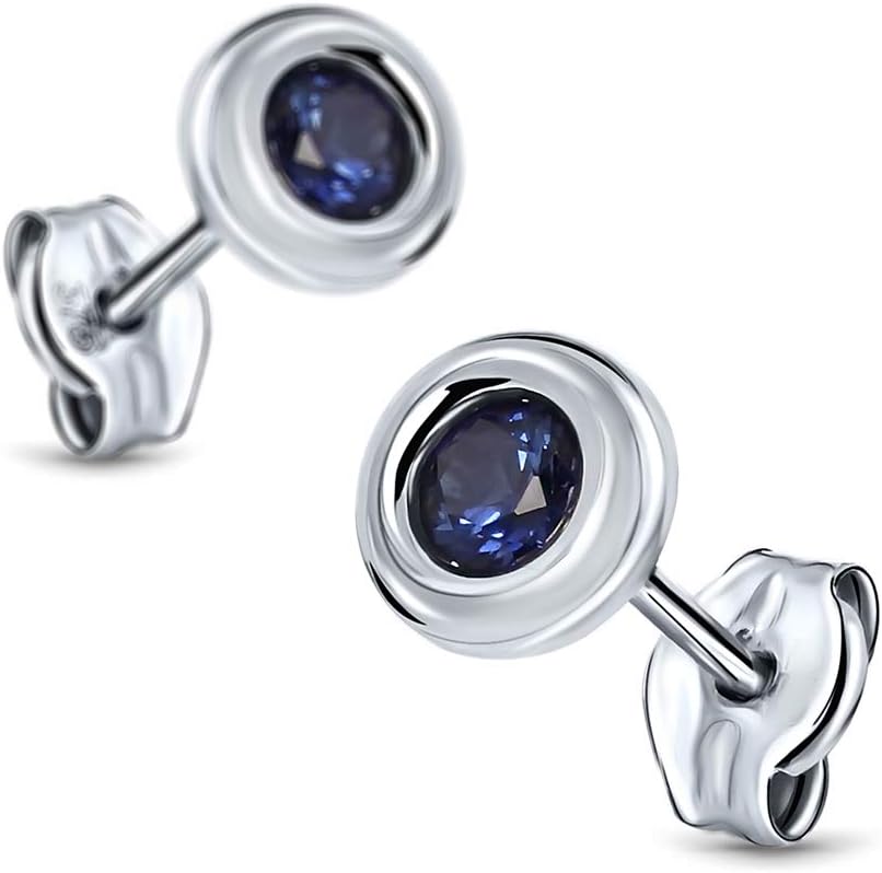 Thumbnail 1 de MIORE Boucles d'Oreilles Femme en Or Blanc/Or Jaune 9 Carats 375 avec Pierre Precieuse et Hypoallergéniques