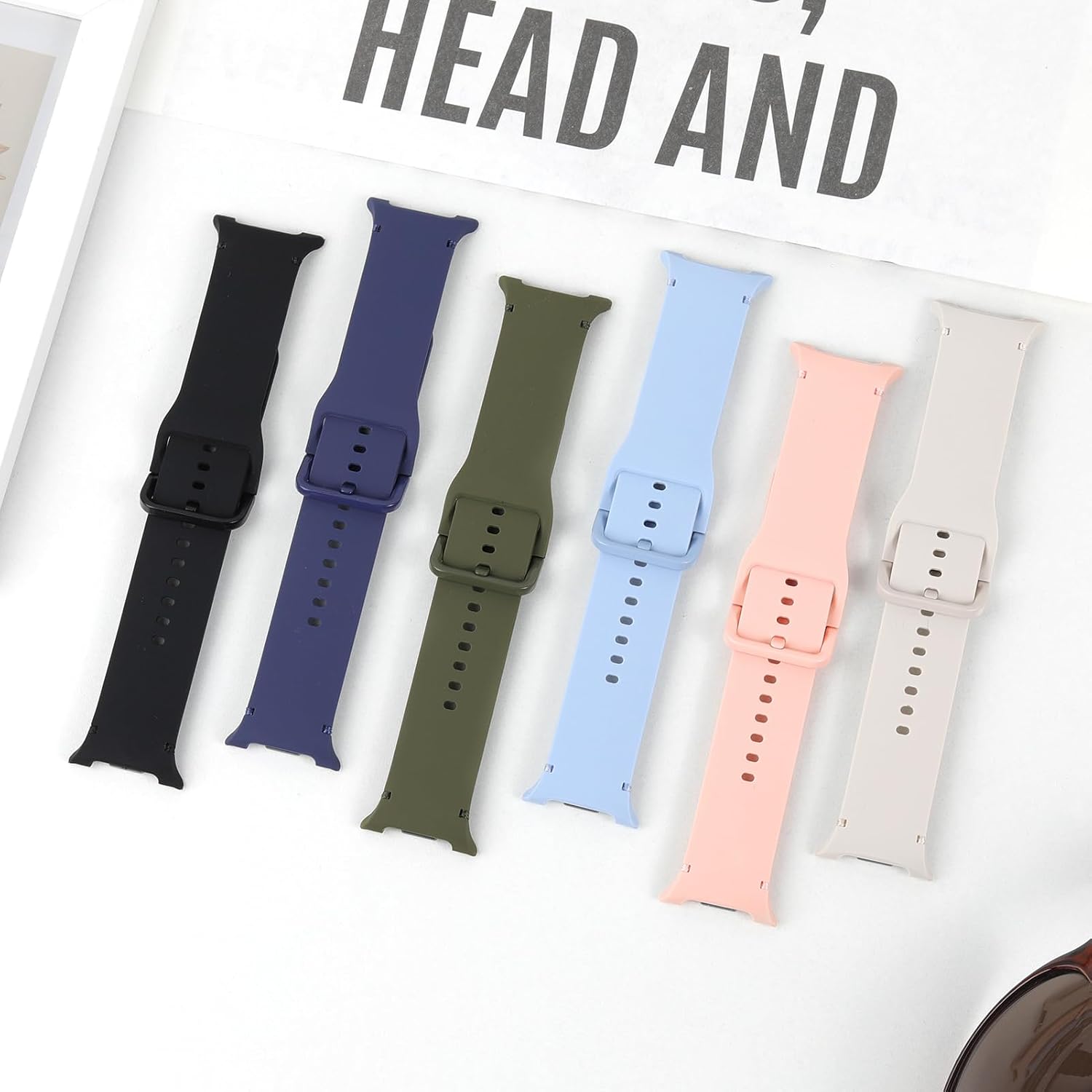 Detalle de DMVEIMAL Sport Straps for Samsung Galaxy Watch 8: No Gap Silicone Band for 40/44mm and 46mm Classic