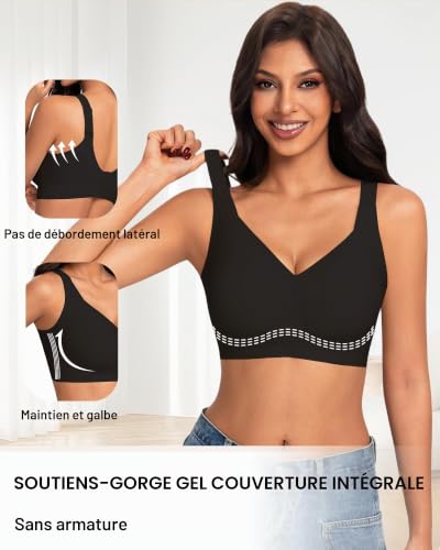 Detalle de HOWIN Soutien-gorge sans armature push-up grande taille avec bande jelly 360°
