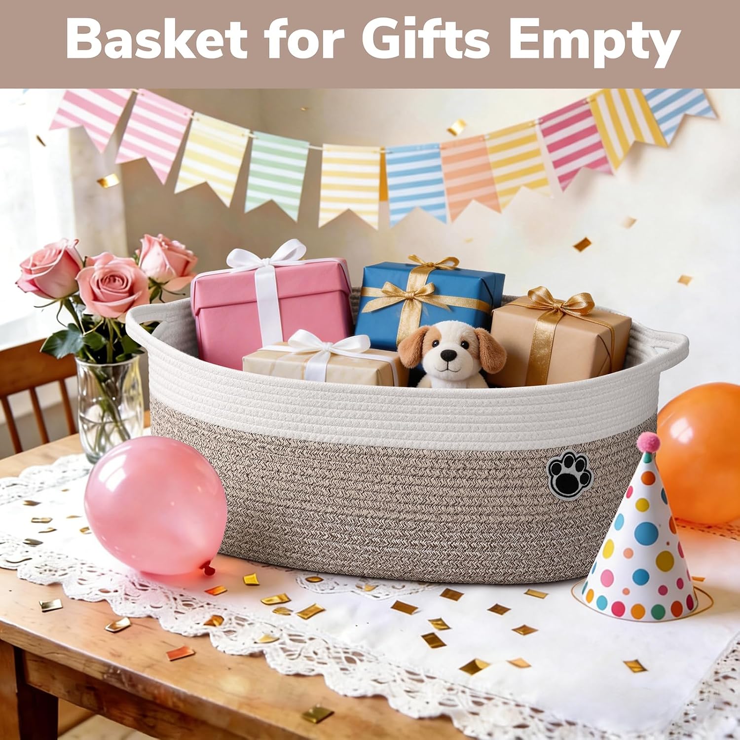 Detalle 1 de HiChen Woven Dog Toy Basket 30L