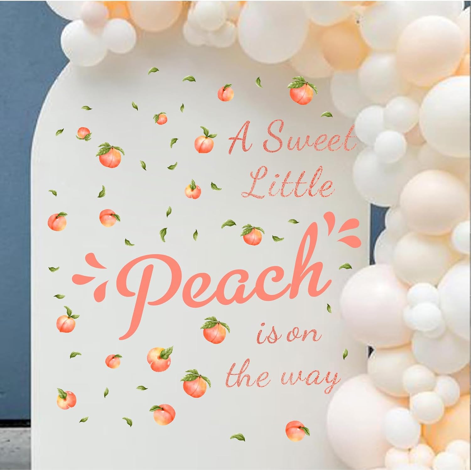 Thumbnail 6 de THEYGE 158 Baby Shower Peach Decal, Waterproof PVC, 35.4 x 15.7 Inches