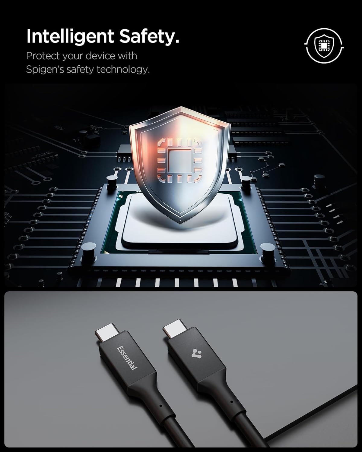 Thumbnail 6 de Spigen Essential Cavo USB Type-C USB-C 240W PD rapido 1,2 m con E-Marker e DuraBend (nero)