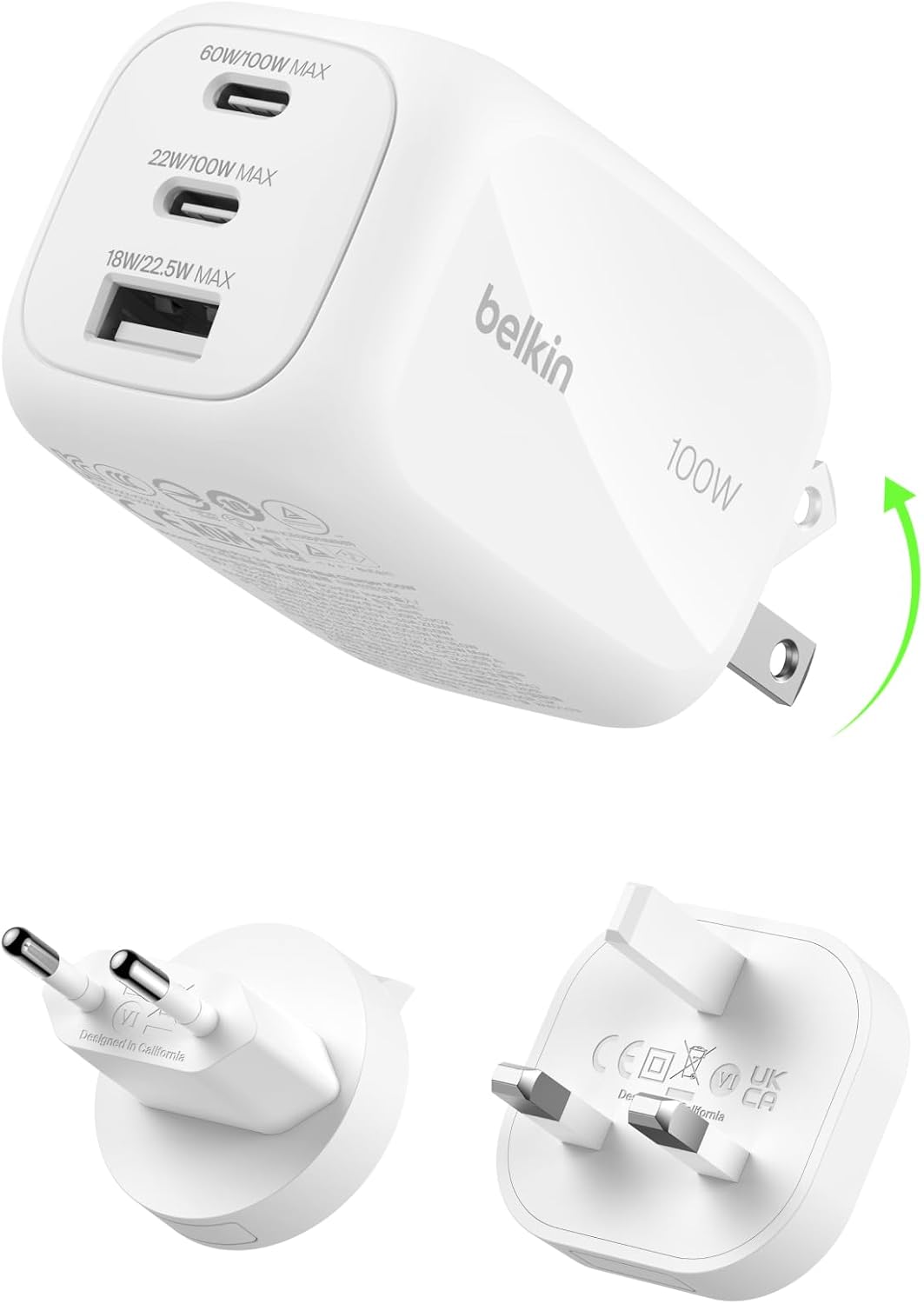 Detalle de Belkin Chargeur GaN 3 Ports USB‑C 100 W