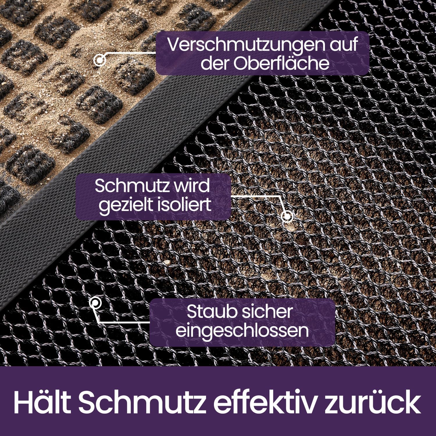 Detalle 1 de DEXI Fußmatte außen 60 x 90 cm rutschfest