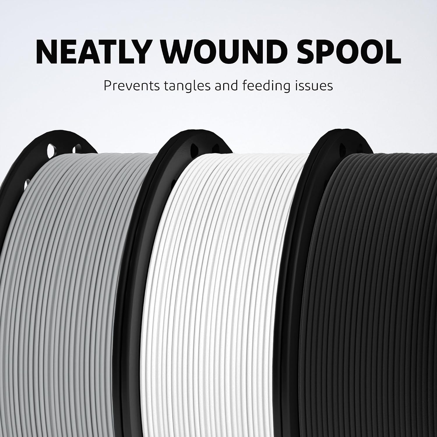 Detalle de ELEGOO Matte PLA Filament Bundle 4KG, 1,75 mm – 4 Spulen à 1 kg, Mehrfarbig, Maßgenauigkeit ±0,02 mm