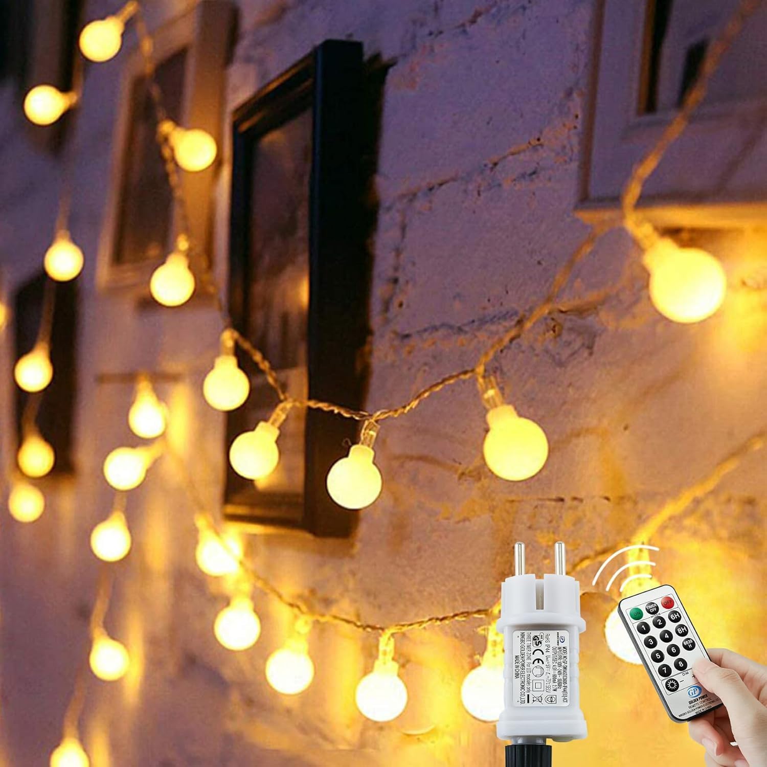 Detalle de Augone LED Kugel Lichterkette 120, 15 m