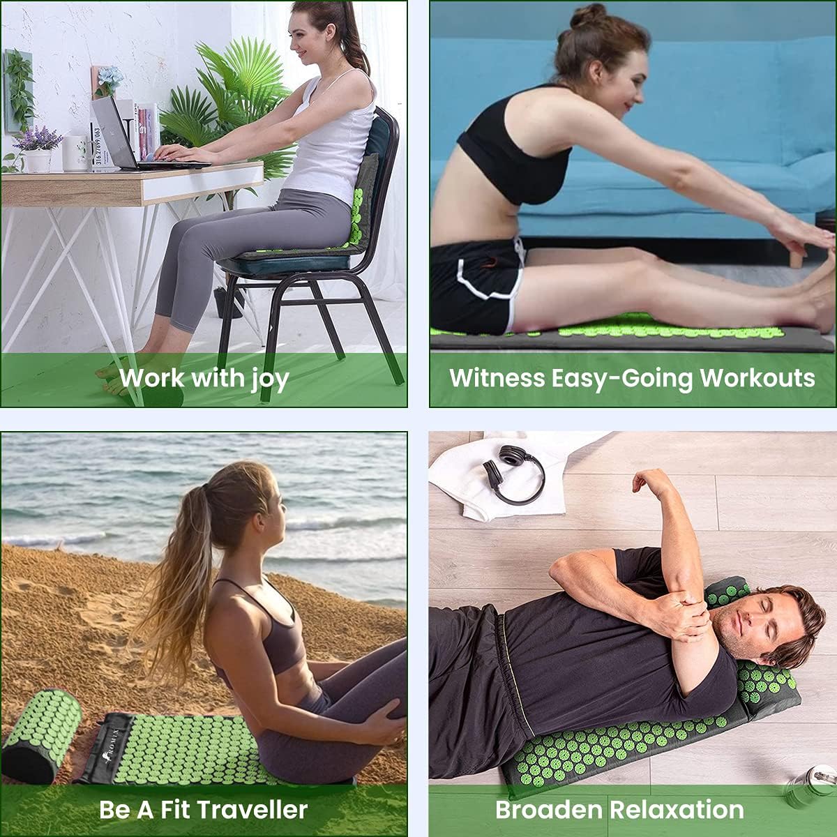 Thumbnail 3 de ROMIX Acupressure Mat and Pillow Set — Back, Neck and Pain Relief
