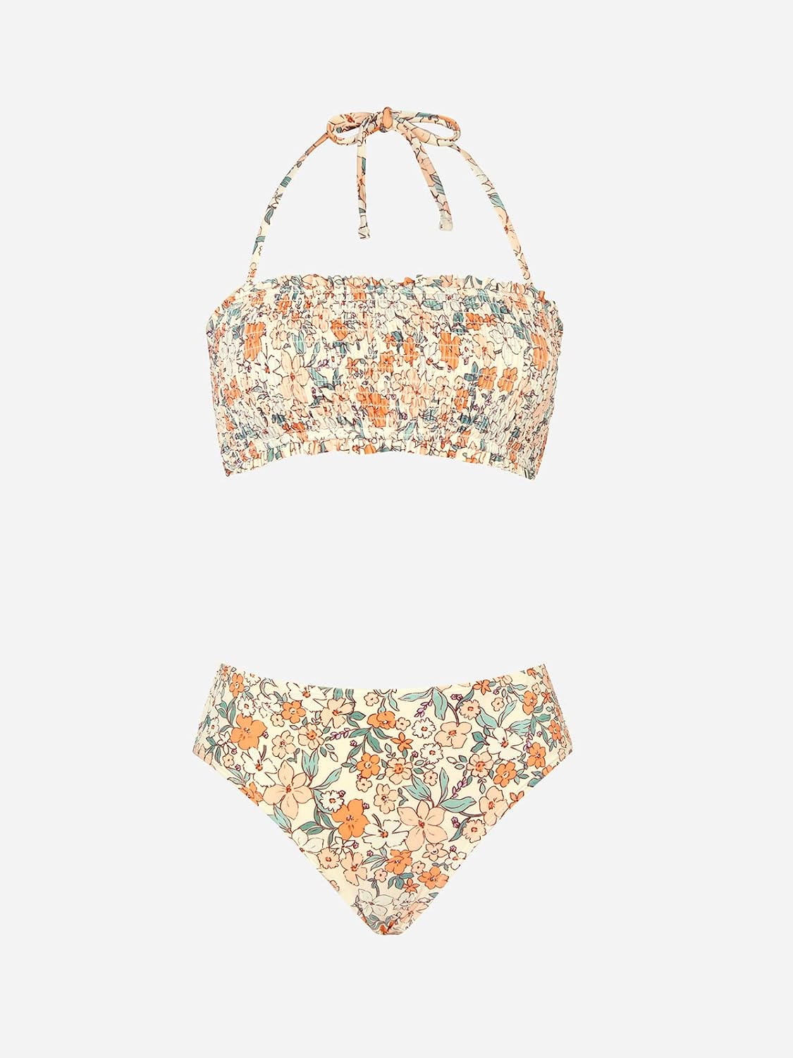 Detalle de Bikini 2 pièces CUPSHE : haut bandeau à nouer dans le dos et bretelles amovibles, bas taille mi-haute
