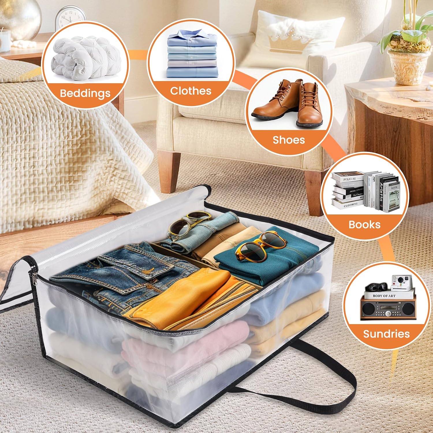 Detalle 2 de TasticTotes Clear Storage Bags 40L