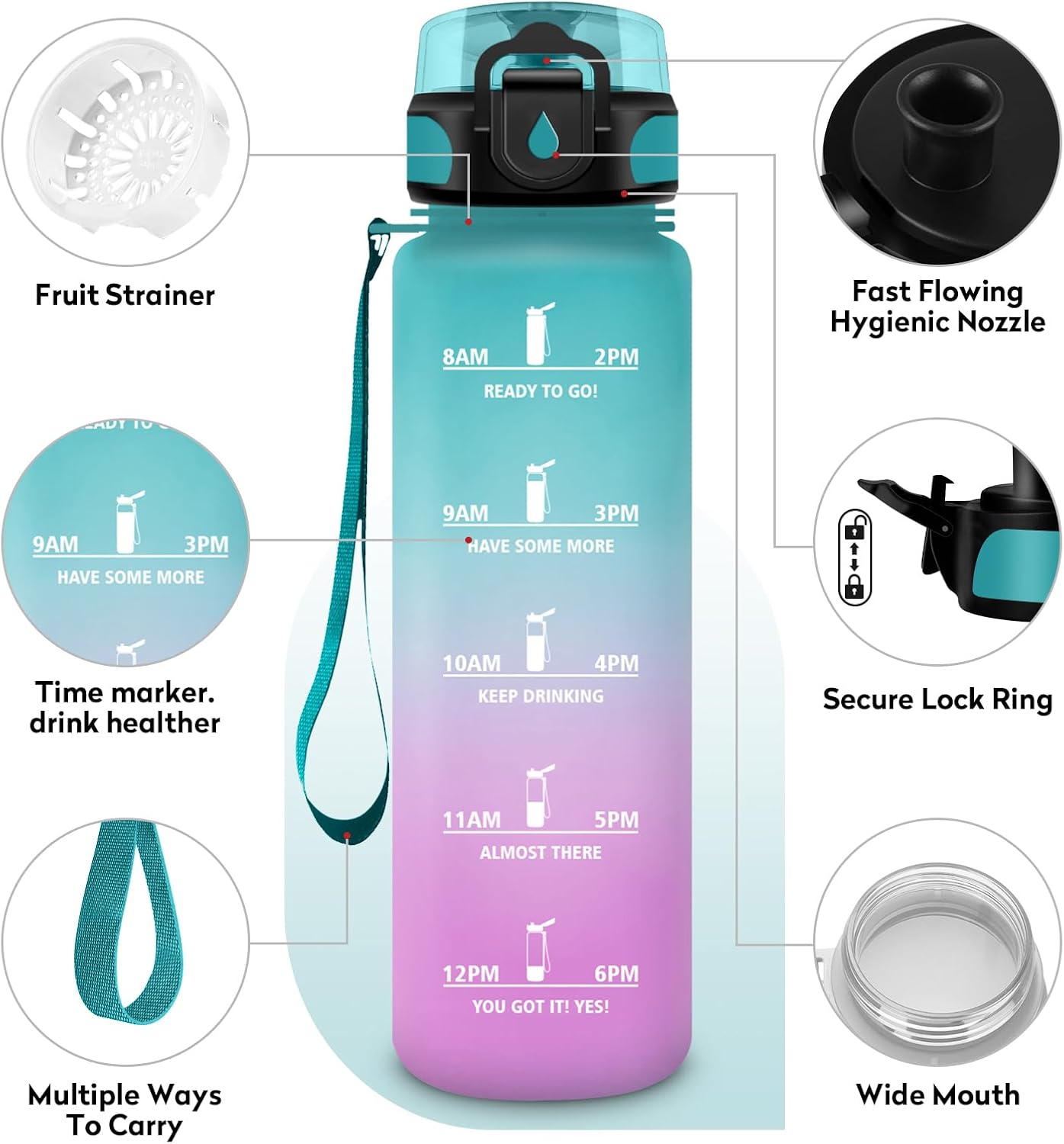 Detalle 2 de JAPORIA Botella 500ml deporte sin BPA