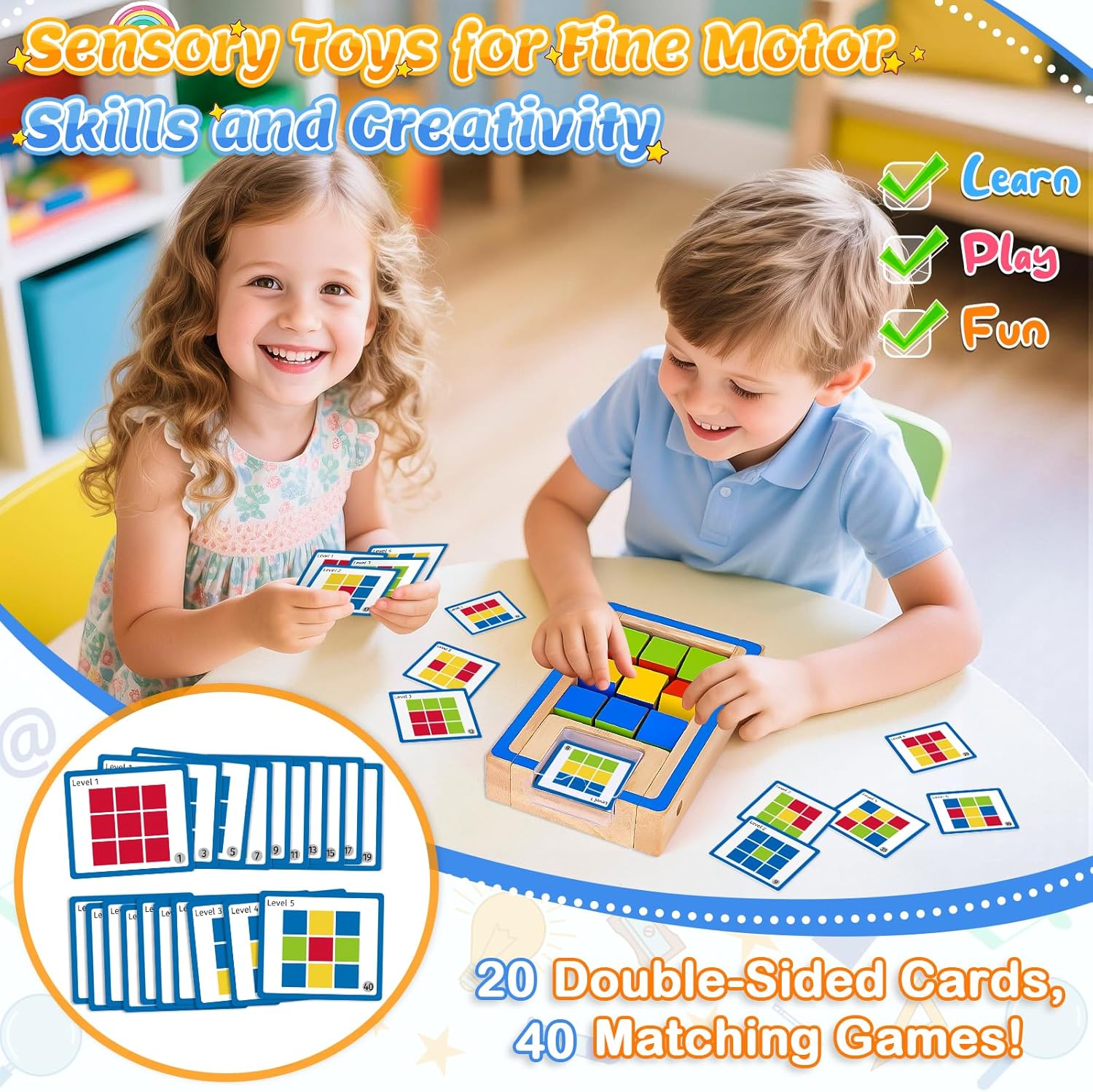 Detalle de Montessori Wooden Colour Matching Toy for 3–5 Year Olds