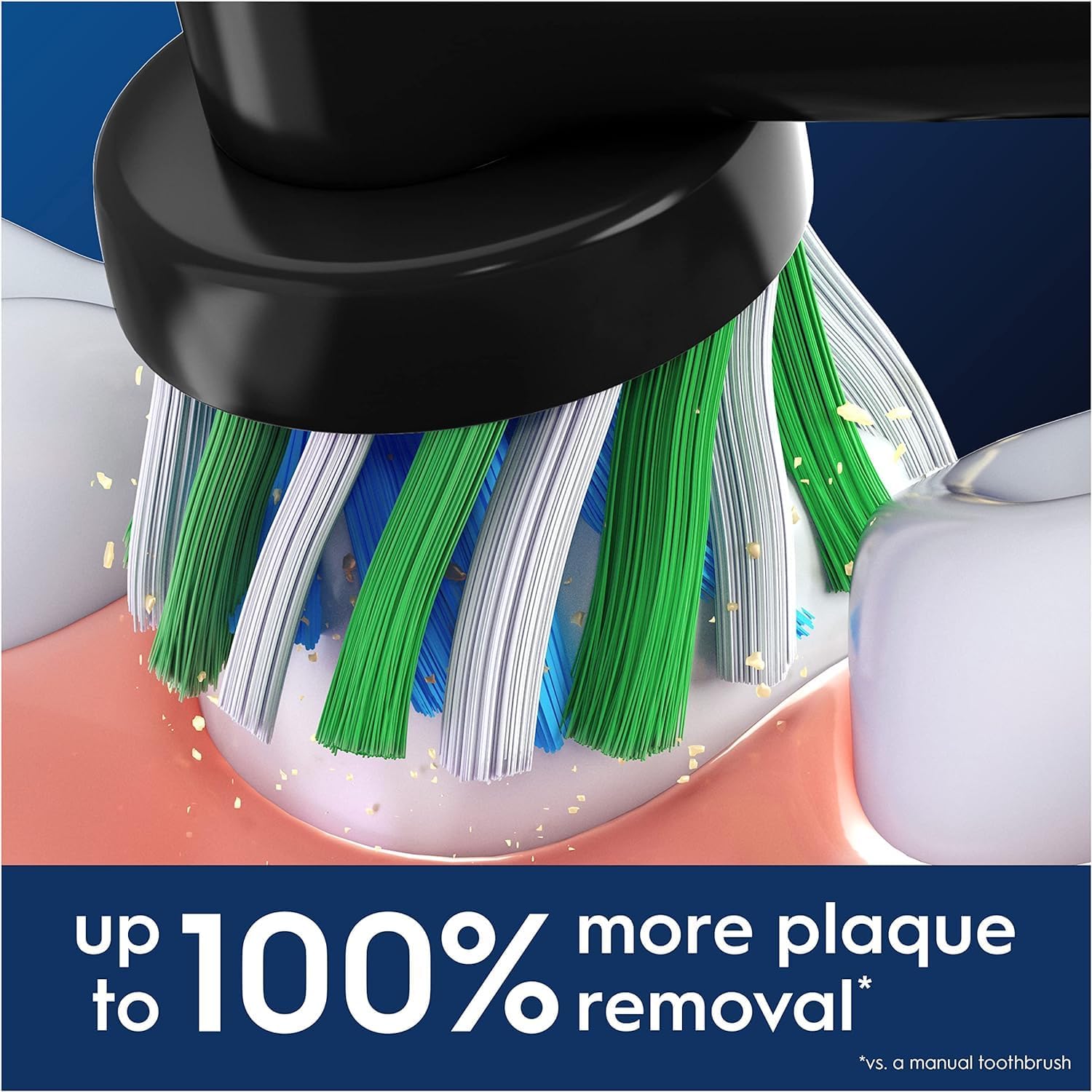 Detalle de Oral-B Pro Cross Action Electric Toothbrush Heads – 4 Pack, Black