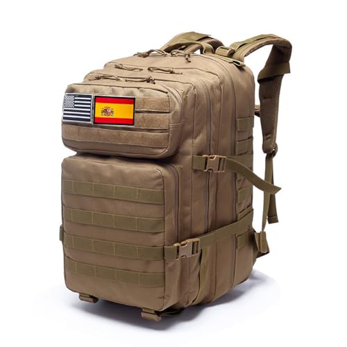 Detalle de smallrun Mochila táctica militar 45L kaki con sistema MOLLE